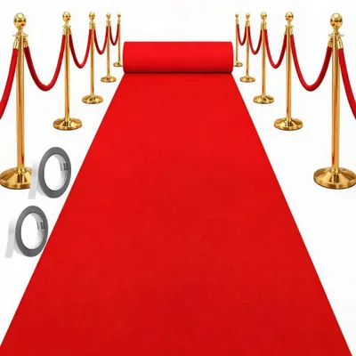 Roter Läufer 1 x 10 m, Hochzeitsteppich, Polyester