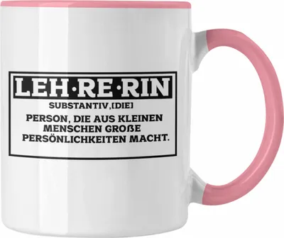 Produktbild von Trendation - Lehrerin Tasse Abschiedsgeschenk für Lehrerinnen Geschenkidee Abschied (Rosa)