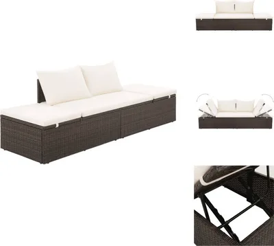 Zdjęcie produktu dla vidaXL Leżak ogrodowy brązowy 195×60 cm z polirattanu - Leżaki ogrodowe