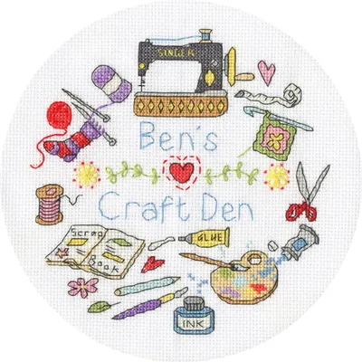 Produktbild von Bothy Threads 'My Craft Den' Kreuzstich-Stickereiset, XHS12P, Durchmesser 17,5 cm