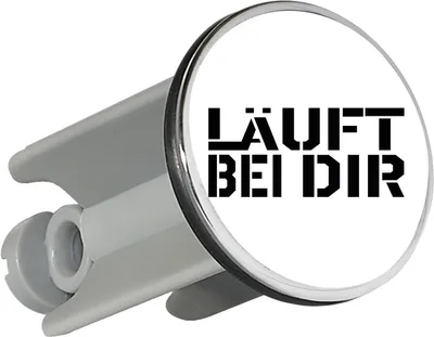 Produktbild von Huuraa Waschbeckenstöpsel Läuft bei dir Jugendwort 4cm höhenverstellbar Abflussstopfen Geschenkidee