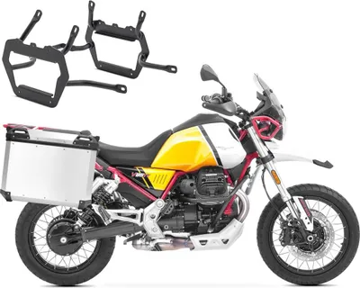 Immagine prodotto di Set valigia in alluminio + portavaligie adatto per Moto Guzzi V85 TT 19-23 Alumin