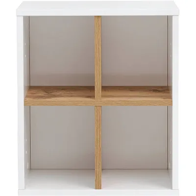 Produktbild von MÖBELPARTNER Hängeregal Padua 142298 weiß glanz, eiche landhaus 40,5 x 20,5 x 48,3 cm