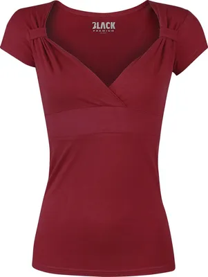 Produktbild von Black Premium by EMP Damen rotes T-Shirt mit Raffungen S