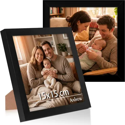 Productafbeelding van Fotolijst 15 x 15 cm, set van 2, zwart, acryl, voor decoratie