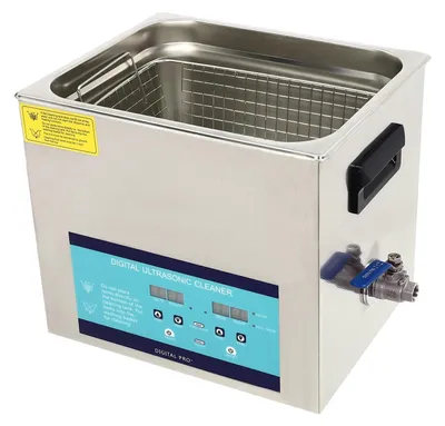 Obrázok produktu pre Ultrazvukový čistič Profi – ultrazvukové čistiace zariadenie s objemom 10 litrov – dvojfrekvenčné (28/40 kHz) – výkon 240–250 W – zástrčka pre európsku sieť – vhodné na čistenie dentálnych nástrojov, hodiniek a karburátorov