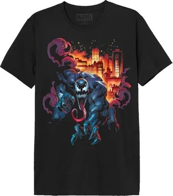 Produktbild von Spider-Man T-Shirt Herren Venom City Fire schwarz L