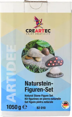 Produktbild von CREARTEC Naturstein Figuren Set - zum Herstellen niedlicher Steinmännchen und Figuren - 82010