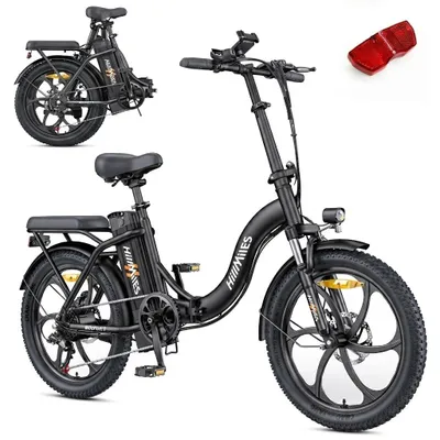 Produktbild von HillMiles E Bike, E-Bike Klapprad mit 36V 13Ah Akku bis zu 80-100km, 20 *3.0 Zoll, 7-Gang SHIMANO, 250W Motor & 25km/h MilePort 1