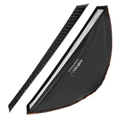Imagen del producto de Walimex pro Studio Line Striplight SB QA para Aurora/Bowens/Walimex pro: Softbox, superficie de 30x140 cm, profundidad de 49,5 cm, plegable, con rejilla, difusor interior y exterior, aro de montaje, para flashes de estudio y flashes de mano