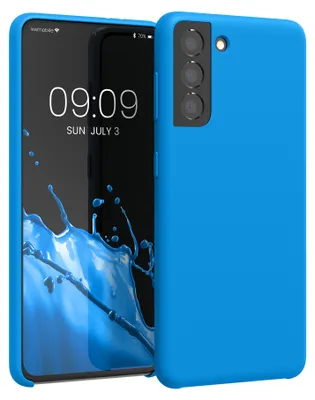 Zdjęcie produktu dla Etui kwmobile do telefonu Samsung Galaxy S21 – silikonowe etui – ładowanie bezprzewodowe – etui ochronne w kolorze jasnoniebieskim