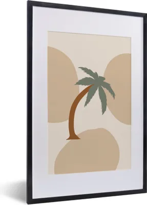 Produktbild von MuchoWow® Gerahmtes Poster Palme - Pastell - Sommer 40x60 cm - Poster mit Schwarzem Bilderrahmen Wandposter Rahmen Foto Bilder - Poster in Rahmen