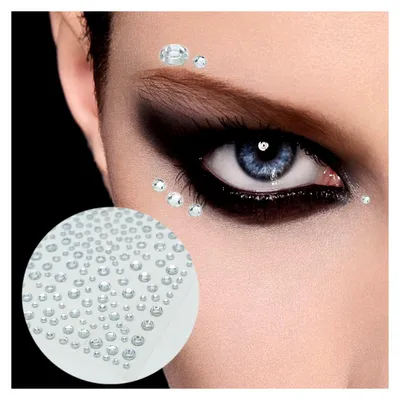 Produktbild von Selbstklebende Glitzersteine, 1300 Stück Glitzer Strass Aufkleber, gemischte Größen für DIY Handwerke, Gesicht, Nägel Deko, inklusive Pinzette (4 Blätter)