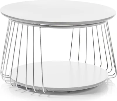 Produktbild von Couchtisch >VILNIUS< in weiss, MDF / Metall - 42x70cm (HxD)