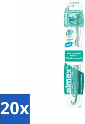 Image de Elmex - Brosse à dents - Sensitive Professional Extra Soft - Pour dents sensibles - 1 brosse à dents - Lot avantageux - 20 pièces