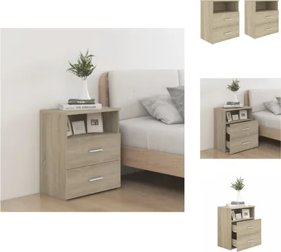 Obrázok produktu pre vidaXL Nočné stolíky 2 ks Sonoma dub 50x32x60 cm - Nočné stolíky