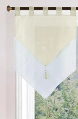 Produktbild von Scheibengardine HxB 90x60 cm Creme »GERA« Zweilagig Voile Schlaufen Scheibenhänger Panneaux, 2023710