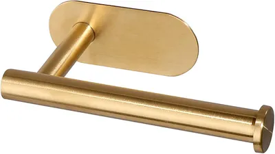 Produktbild von Toilettenpapierhalter selbstklebend gold, Wandmontage, Edelstahl, für Badezimmer
