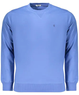 Produktbild von Herren-Sweatshirt Blau: Langarm, Rundhals, mit Stickerei-Logo