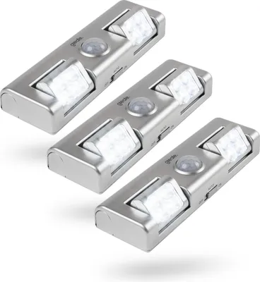 Produktbild von greate 3x LED Lichtleiste mit Bewegungsmelder batteriebetrieben - LED Schrankbeleuchtung mit einstellbarer Lichtstrahlung