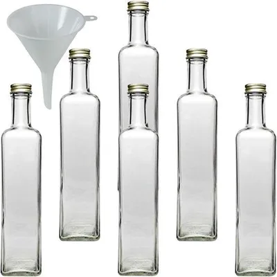Image de 6 bouteilles en verre de 500 ml avec bouchon à vis