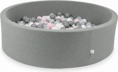 Produktbild von Dry Grey Pool 130x40 mit 700 Bällen: transparent, weiß, grau, hellrosa
