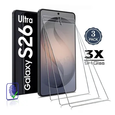 Produktbild von 3X Für Samsung Galaxy S26 Ultra 5G Panzerglas Glasfolie Display Schutz Folie Glas 9H Hart Echt Glas Displayschutzfolie 3 Stück
