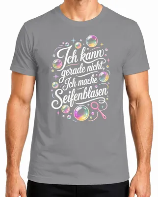 Productafbeelding van "Ik kan nu niet" - T-shirt met opdruk, sarcastische uitdrukking, voor heren, grijs, maat S