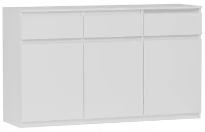 Obrázek produktu pro Komoda 120 cm 3 zásuvky 3 dveře skříňka FRAMIRE S-3 bílá