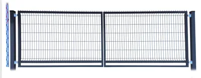 Zdjęcie produktu dla BRAMA 130cm antracyt grafit PANELOWA dwa SŁUPKI RAL7016 dwuskrzydłowa 133cm