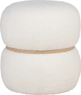 Produktbild von House Collection Bouclé Pouf Ø 38 cm Viktor Weiß
