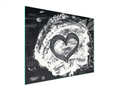 Image de Planche à découper en verre 52x40 cœur