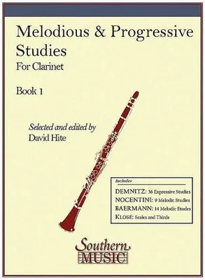Obrázek produktu pro Melodious and Progressive Studies, Book 1, for Clarinet (B448) - Clarinet Sheet Music Studies - Beginner Clarinet Music Book with 84 Musical Pieces