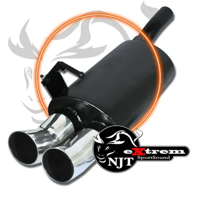 Produktbild von Sportauspuff Auspuff Endschalldämpfer Audi A3 8L VW Golf 4 Beetle Seat Leon 1M 2x76 rund DTM