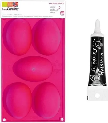 Produktbild von Form 5 Ostereier + Icing schwarzen Stift
