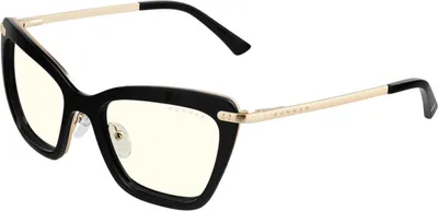 Produktbild von GUNNAR Gaming- und Computerbrillen - ANNA, Kista Collection - Rahmenfarbe: Onyx, Linsentönung: Amber (Blockiert 65% des blauen Lichts & 100% UV-Licht) - Blaulichtblockierende Brillen
