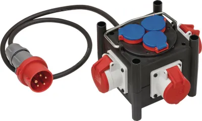 Produktbild von Brennenstuhl 1153680100, 1 m, Draußen, IP44, Kunststoff, Gummi, Schwarz, Blau, Rot, Weiß, 6 AC-Ausgänge
