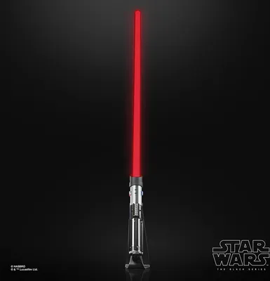 Produktbild von Hasbro Star Wars Die Schwarze Serie Force FX Elite Lichtschwert Darth Vader, mit herausnehmbarem Kyberkristall und Ständer, aus Kunststoff, Schwarz-Rot-Silber, Maße: 9,21 x 101,6 x 19,05 cm, Sammlerstück & Cosplay-Accessoire