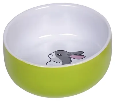 Image de Nobby Nager céramique bol "Lapin" vert/blanc Ø 11 cm x 4,5 cm