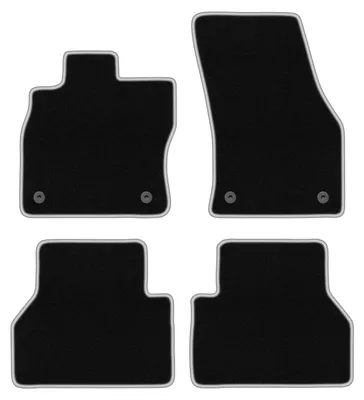 Produktbild von Fußmatten Velours Schwarz/Silber für Volkswagen Caddy IV 2020- Set 4-tlg