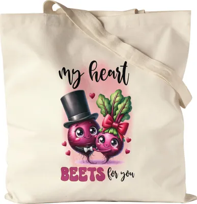 Produktbild von My Heart Beets for You Lustiger Jutebeutel Geschenk für Rote-Bete Liebhaber Valentinstag