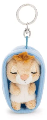 Produktbild von NICI Schlüsselanhänger Sleeping Pets Löwe Körbchen braun blau 8cm Header Karte