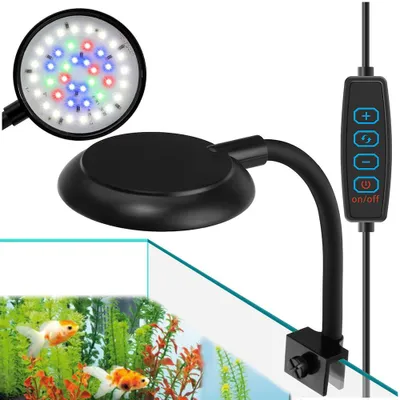Immagine prodotto di lampada per acquario a LED da 7W con clip RGB Dimmerabile 3 modalità di luce Luce per acquario Illuminazione per acquario