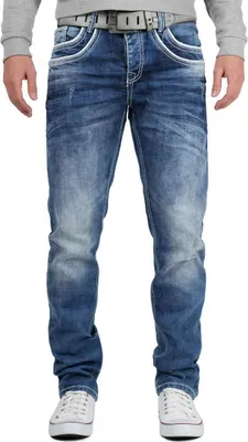 Produktbild von Cipo & Baxx Herren Regular Fit Jeans Stonewashed C1127 Blue W36/L32