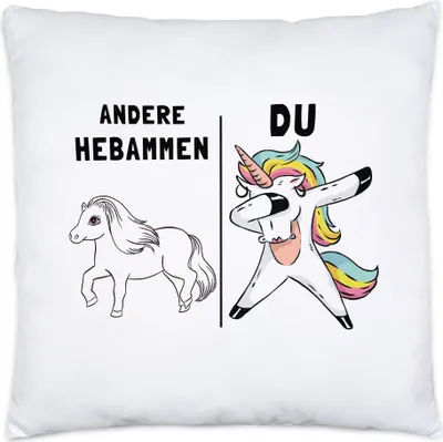 Produktbild von Andere Hebammen Du Kissen Inkl. Füllung Pferd Einhorn Humor Lustig Unicorn Geschenk Apotheke