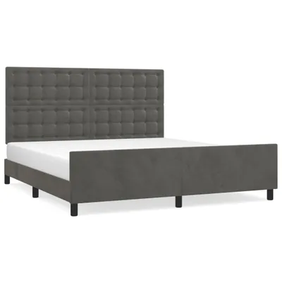 Produktbild von Bettgestell ohne Matratze Dunkelgrau 160x200 cm Samt