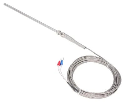 Zdjęcie produktu dla Termopara typu K, sonda o długości 150 mm, zakres temperatur od 0 °C do 600 ℃, szybko reagujący czujnik temperatury o długości 5 metrów