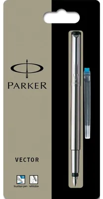 Produktbild von Parker Vector, Edelstahl, Kartuschenfüllsystem, Blau, Edelstahl, Sichtverpackung, 1 Stück(e)
