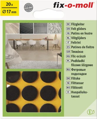 Produktbild von Filzgleiter rund 17mm braun fix-o-moll
