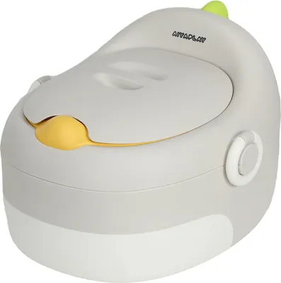 Produktbild von 3-in-1 Kindertopf, abnehmbar Kindertöpfchen, Töpfchen mit Griffe, für Kinder 6-72 Monaten, bis 50 kg belastbar, Kunststoff, Kunstleder, Grau